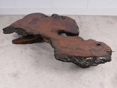 Tavolino da caffè a lastre in legno di radice del Mid Century 1960