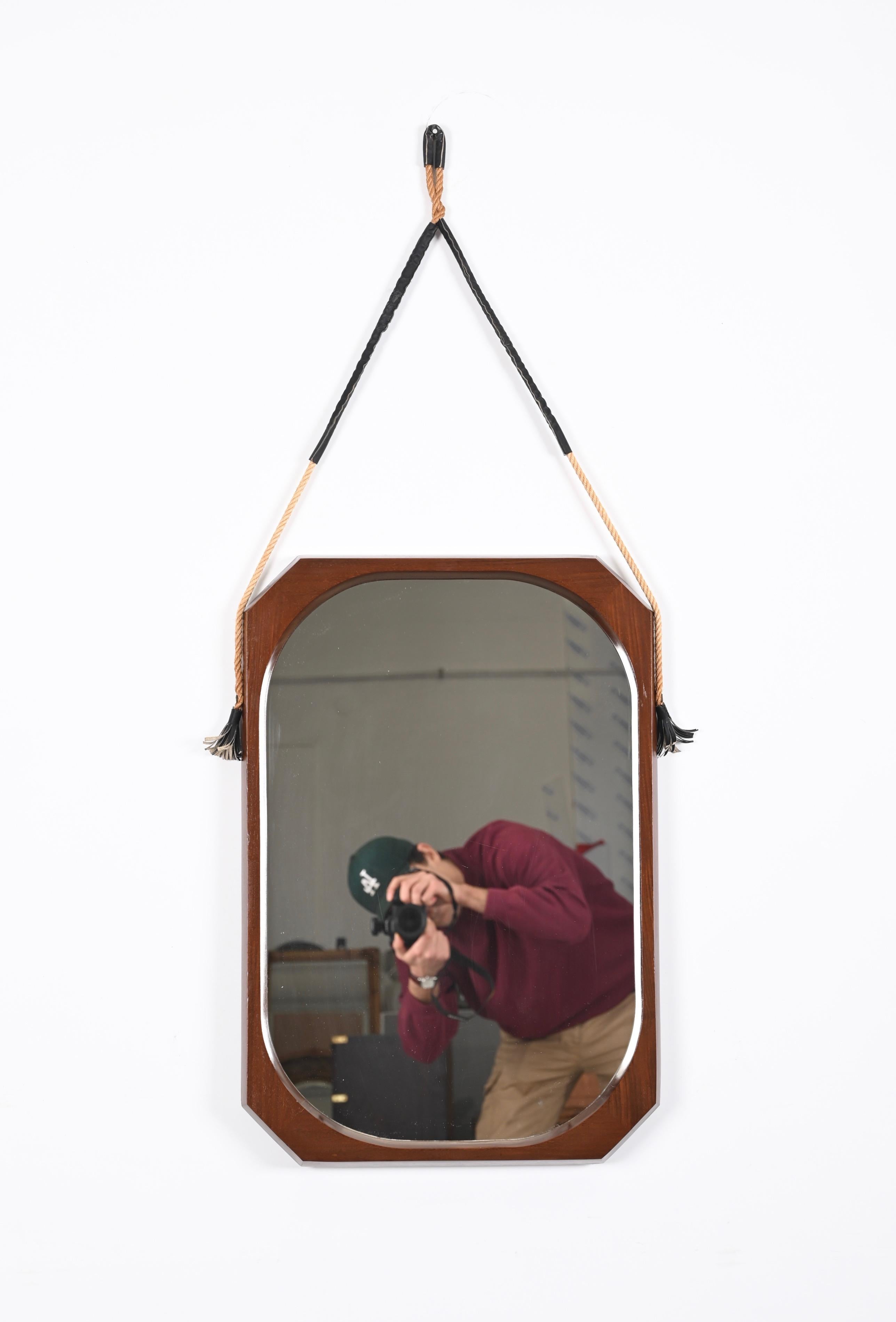 rectangle mirror with leather strap
