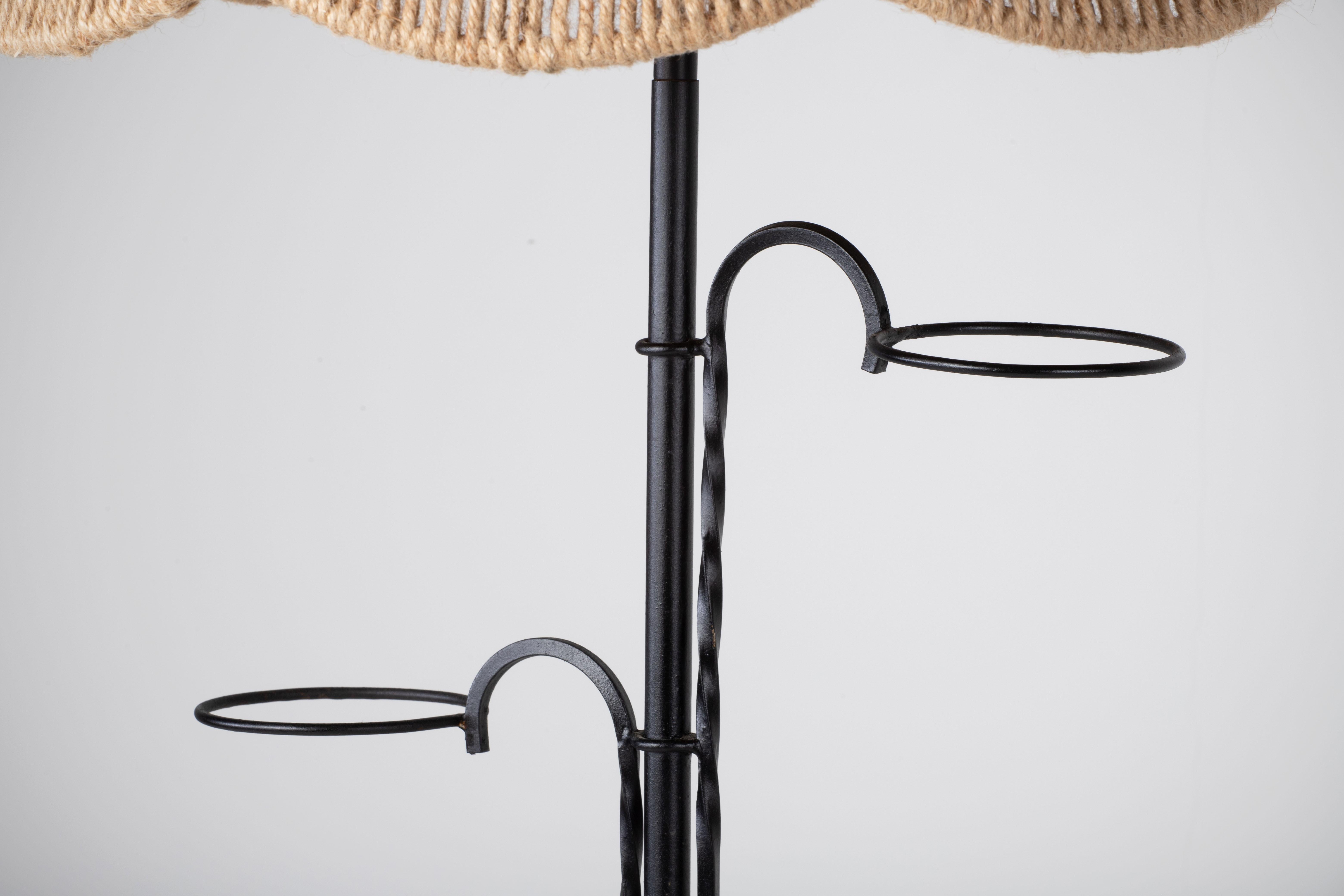 Mid-Century Rope and Wrought iron Floor Lamp, France, 1950 For Sale 8