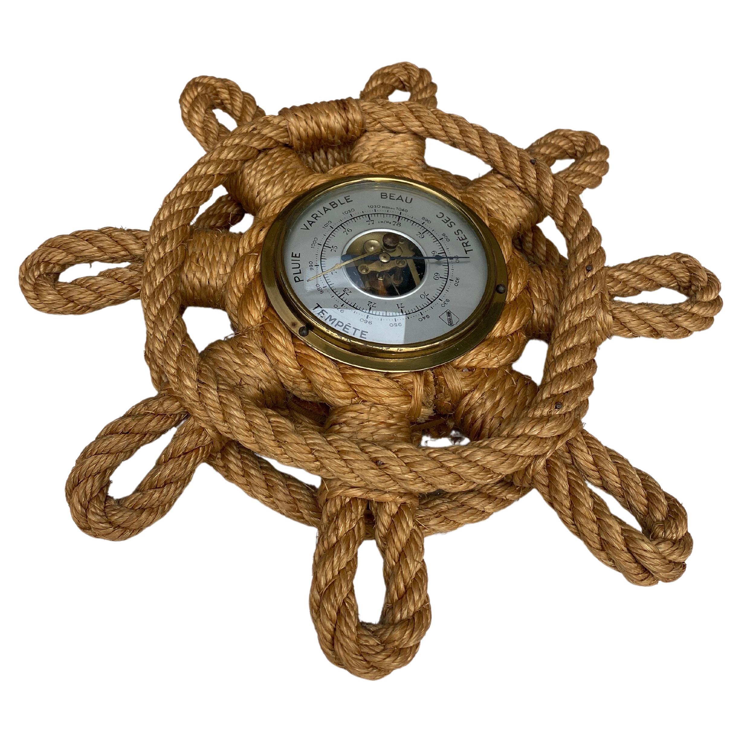 Rope barometer in a flower shape Audoux Minet, circa 1960.