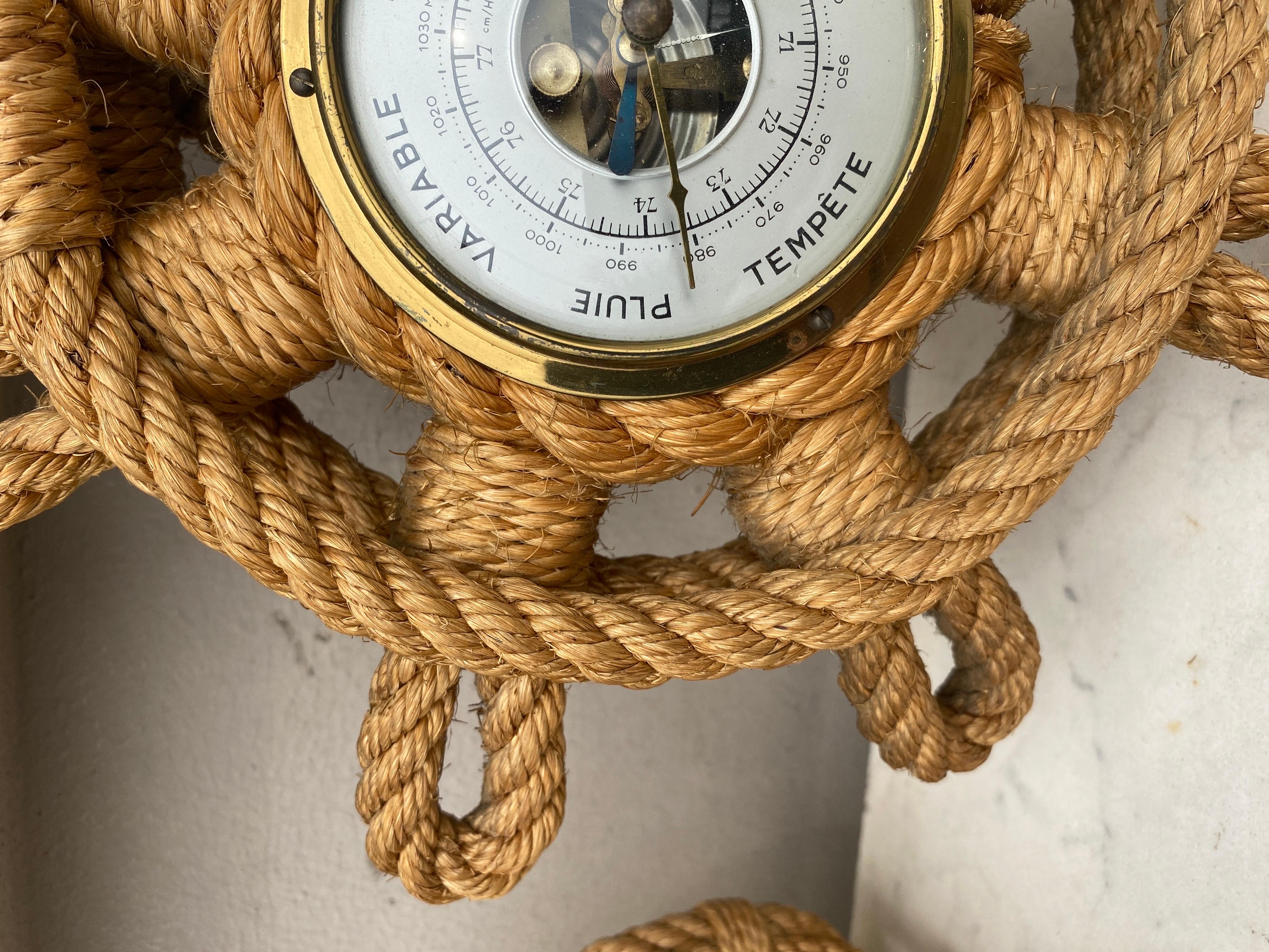 Mid-20th Century Mid-Century Rope Barometer Adrien Audoux & Frida Minet For Sale
