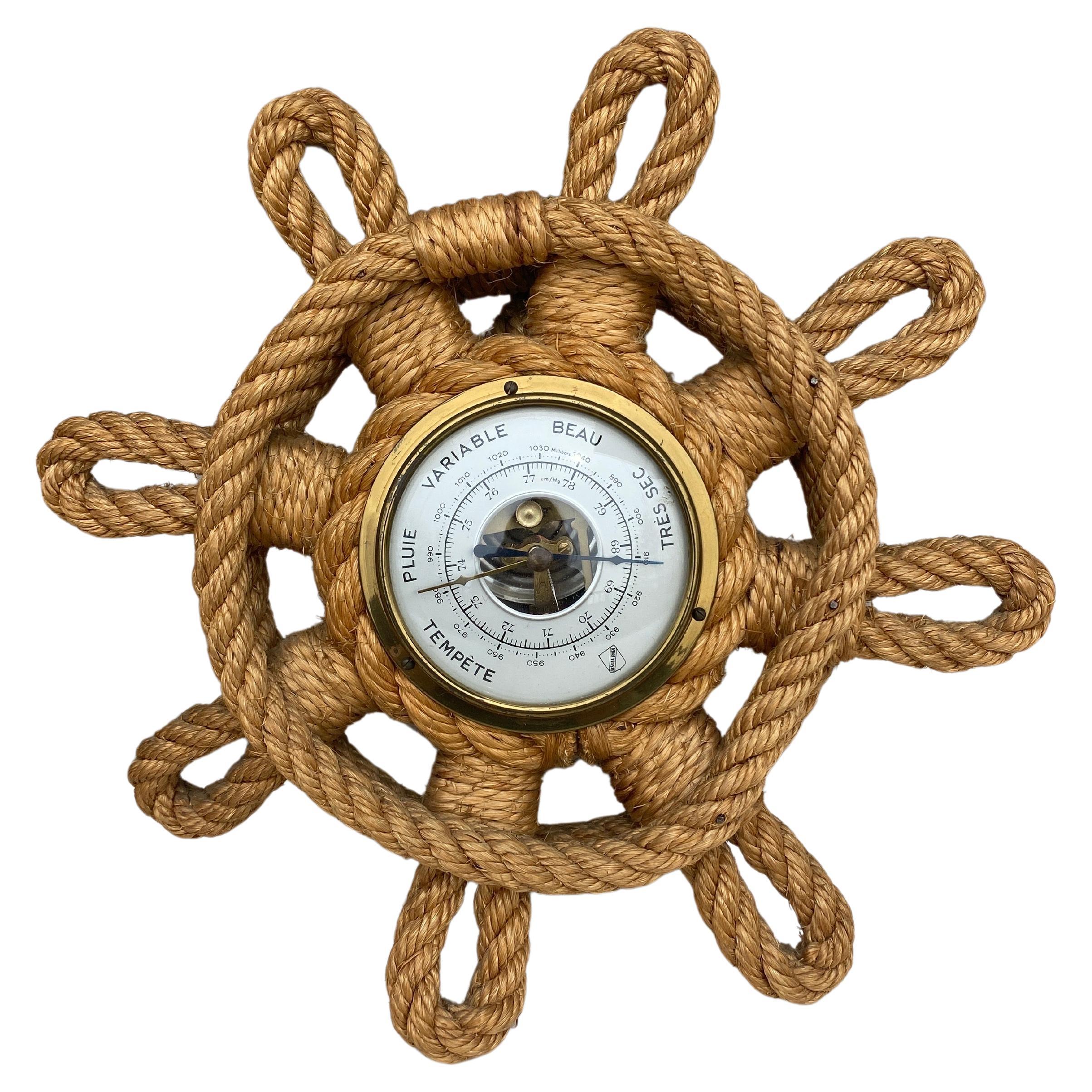 Mid-Century Rope Barometer Adrien Audoux & Frida Minet For Sale