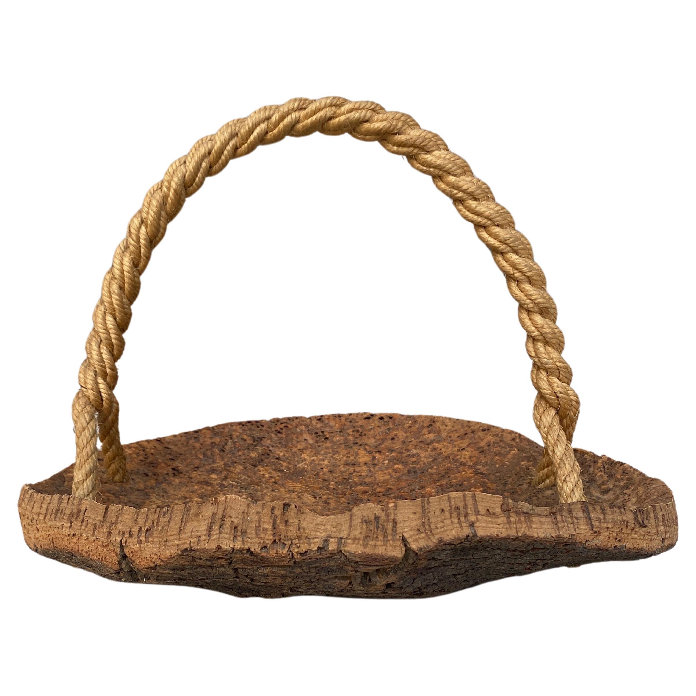 Mid-Century Rope Basket Adrien Audoux & Frida Minet For Sale