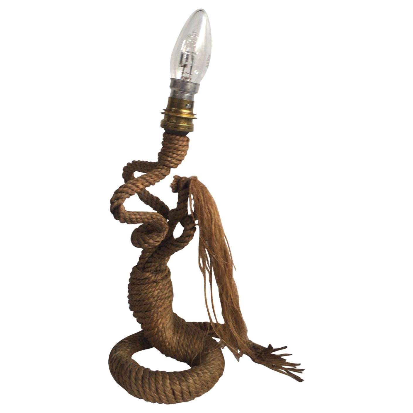 Mid-Century Rope Bottle Lamp Adrien Audoux and Frida Minet, circa 1960 3