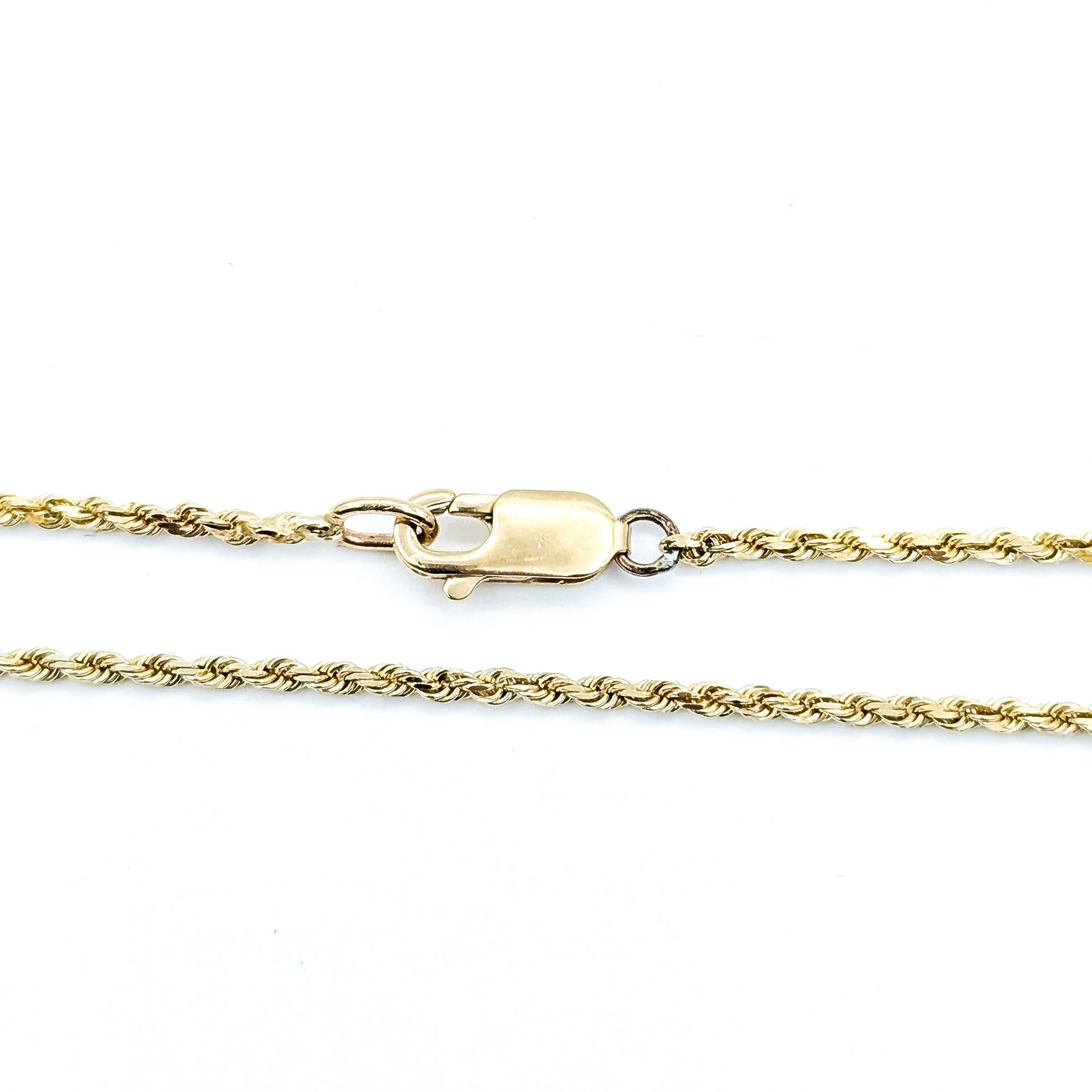 Ciondolo a catena con smeraldo di metà secolo in 14 ct. in vendita 2