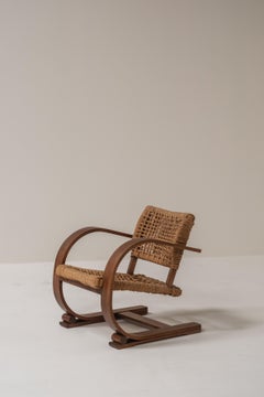 Mid-Century Rope Chair by Audoux & Minet, France, 1950s