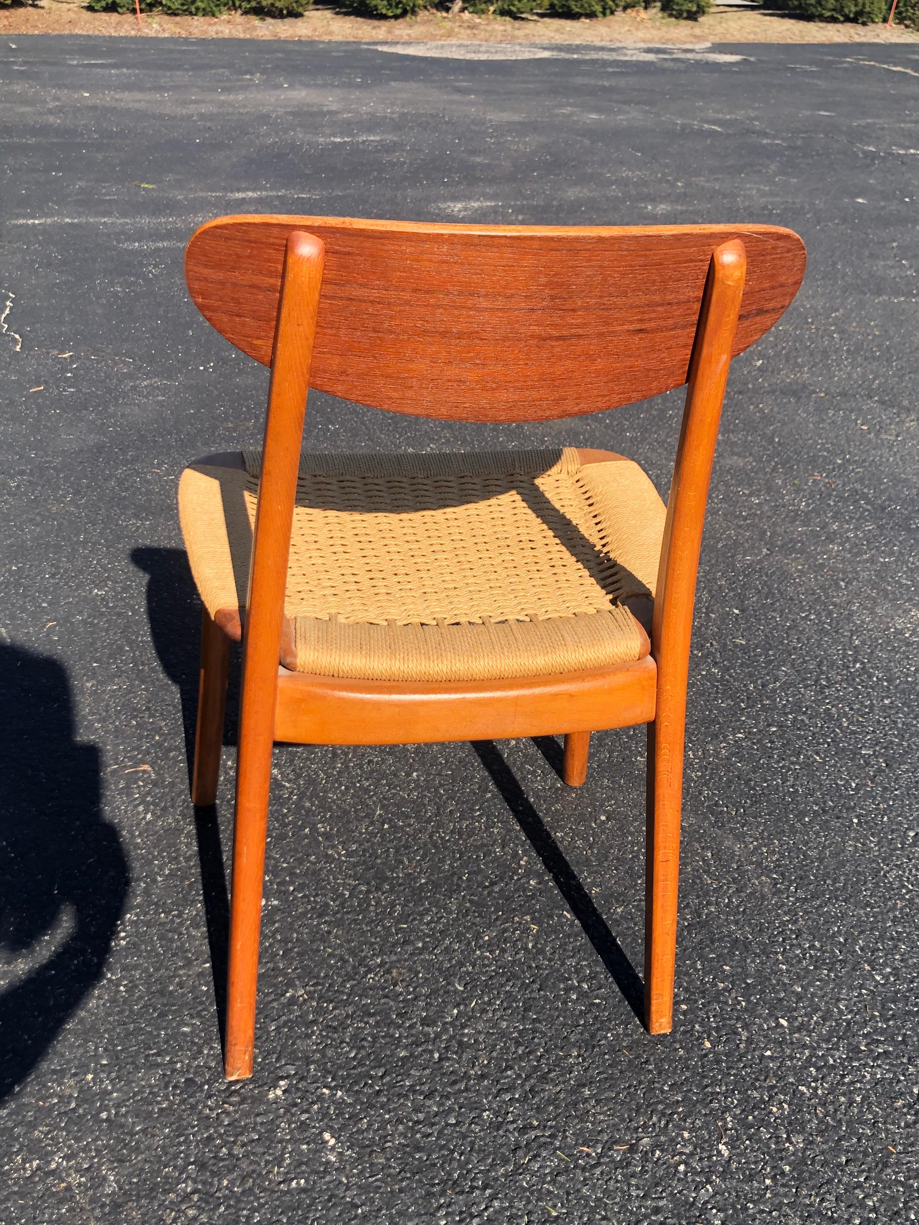Mid Century Rope Chair with Teak Wood 4