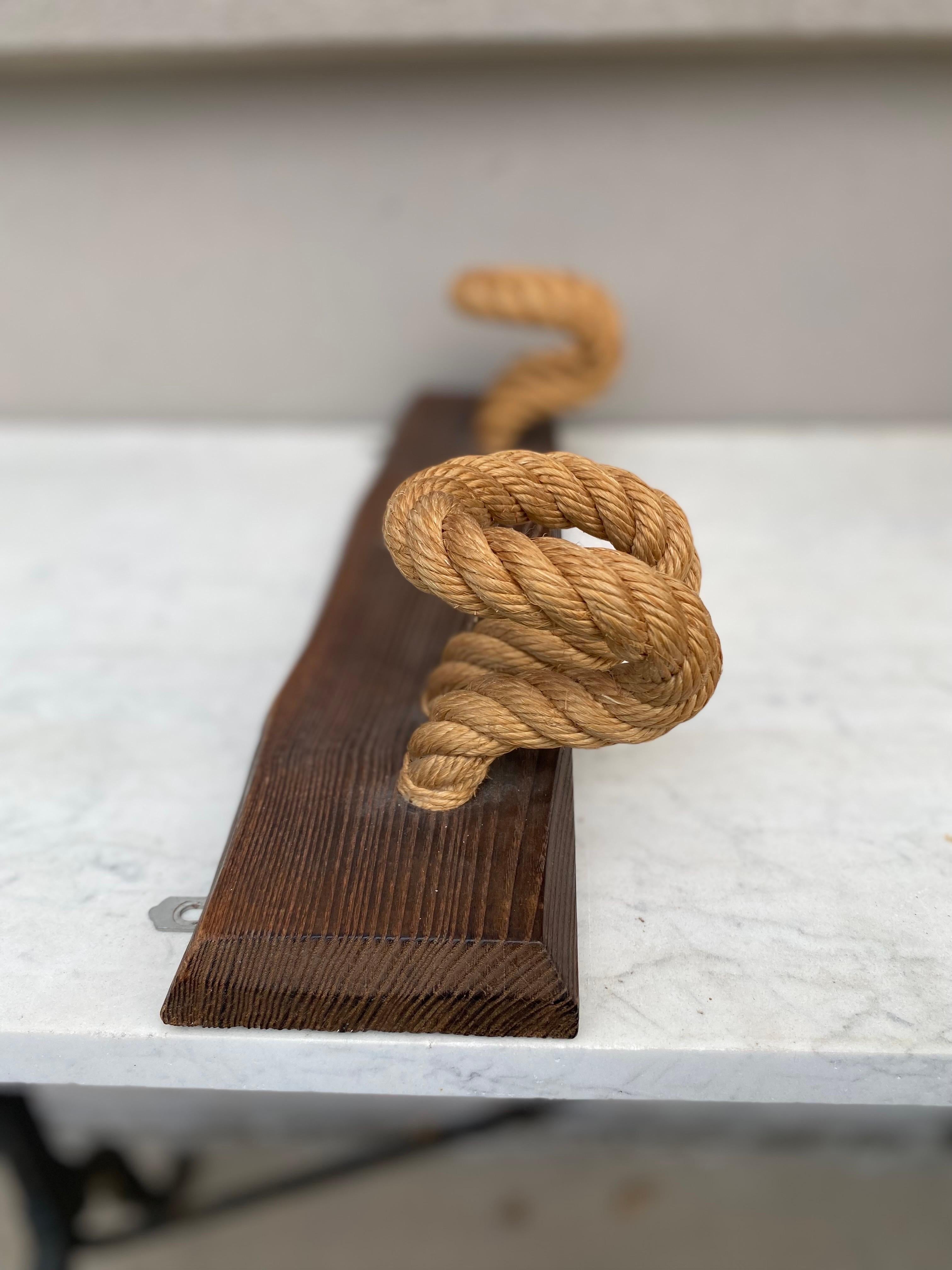 French Mid-Century Rope Coat Rack by Adrien Audoux & Frida Minet For Sale