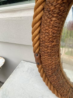 Mid-Century Rope Horse Yoke Mirror Adrien Audoux & Frida Minet