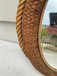 Mid-Century Rope Horse Yoke Mirror Adrien Audoux & Frida Minet