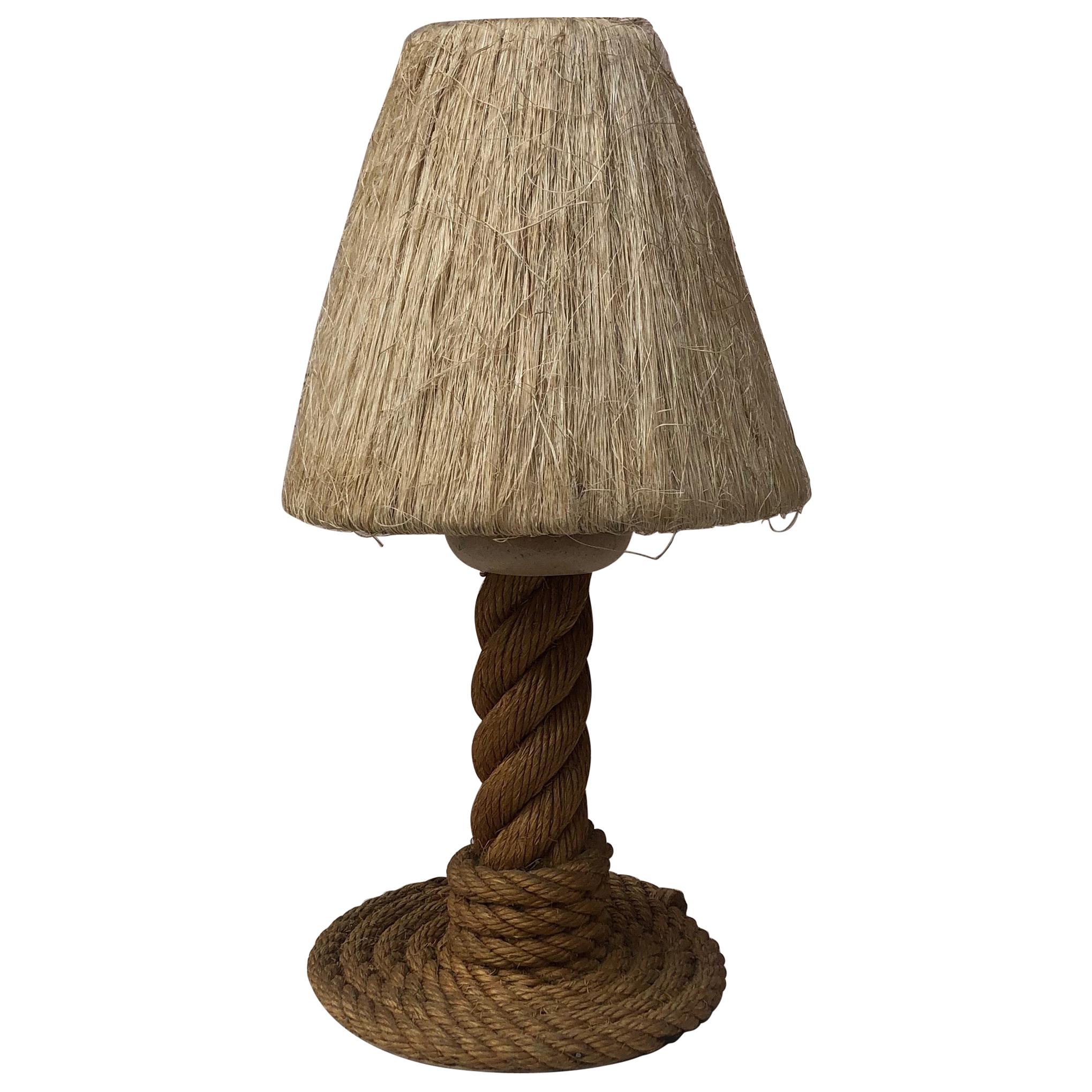 Mid-20th Century Mid-Century Rope Lamp Adrien Audoux and Frida Minet, circa 1960