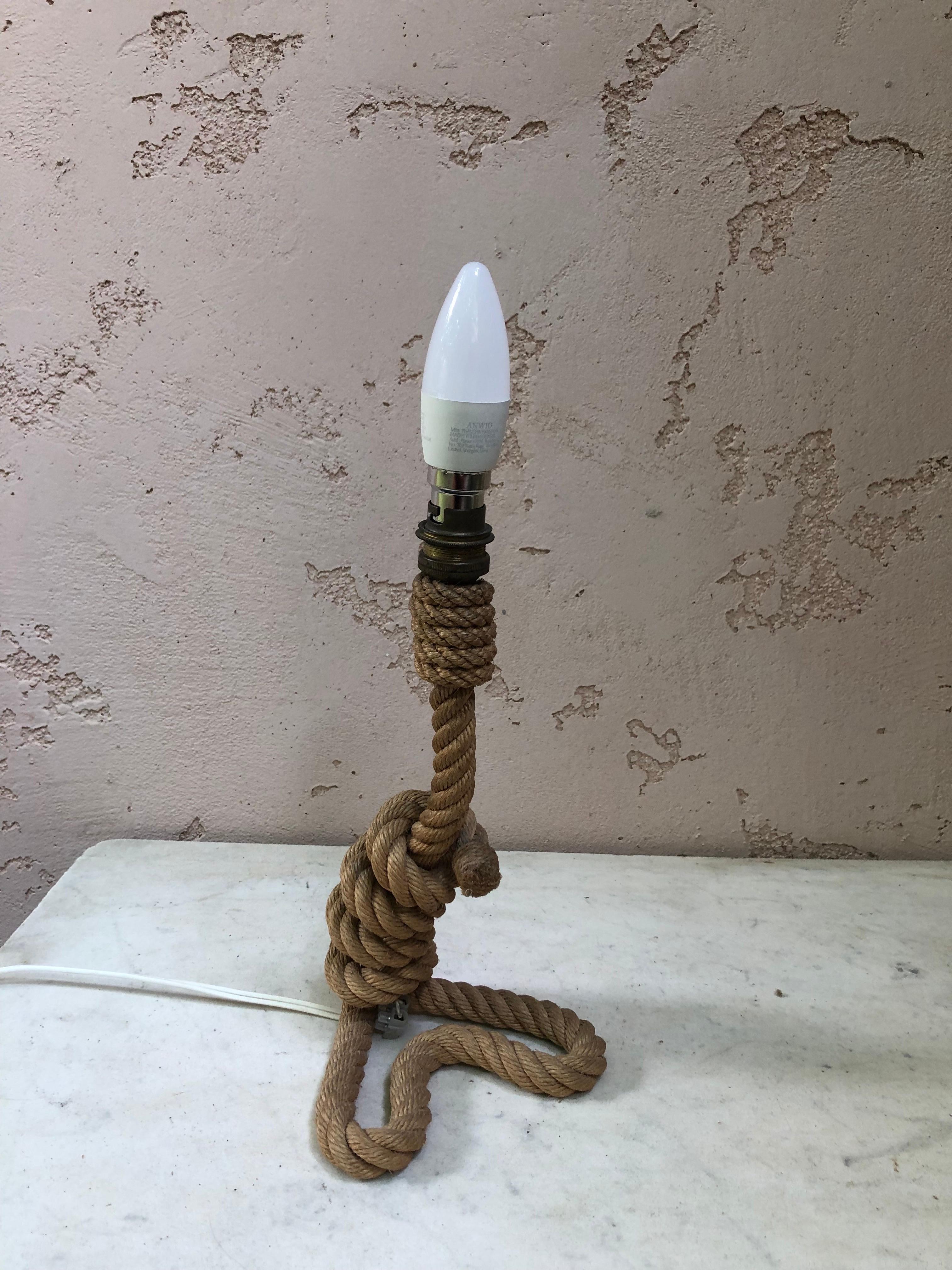 Mid-Century Modern Mid-Century Rope Lamp Adrien Audoux & Frida Minet For Sale