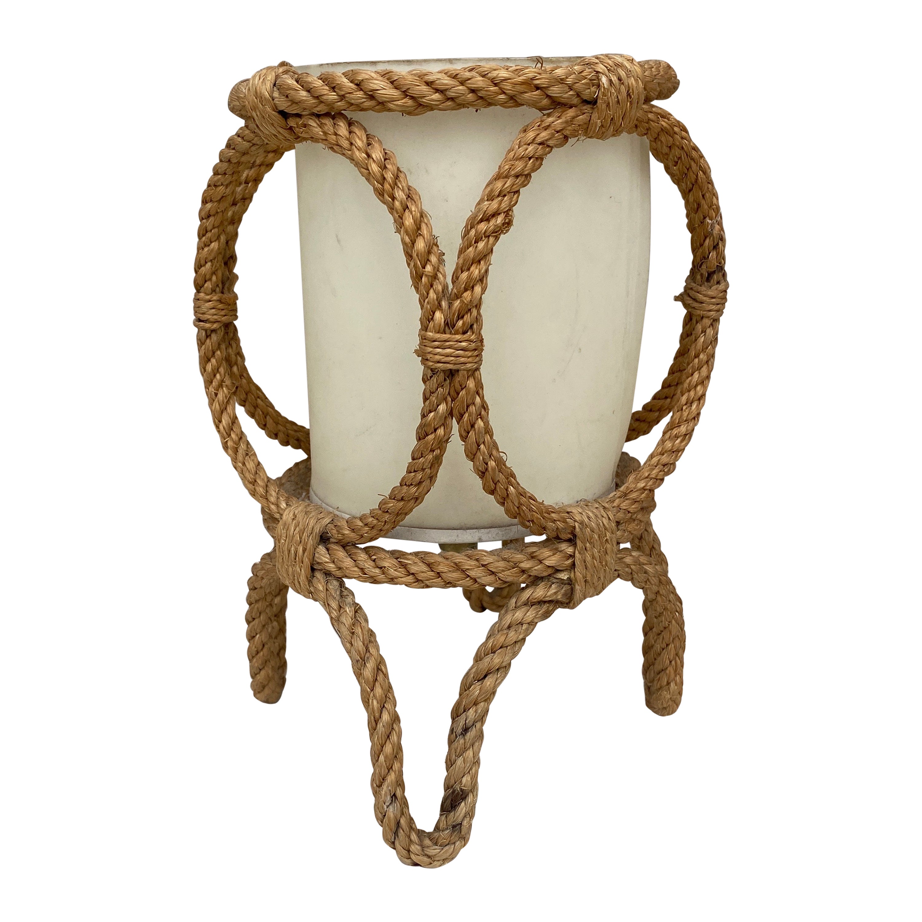 Mid-Century Rope Lamp Lantern Adrien Audoux & Frida Minet