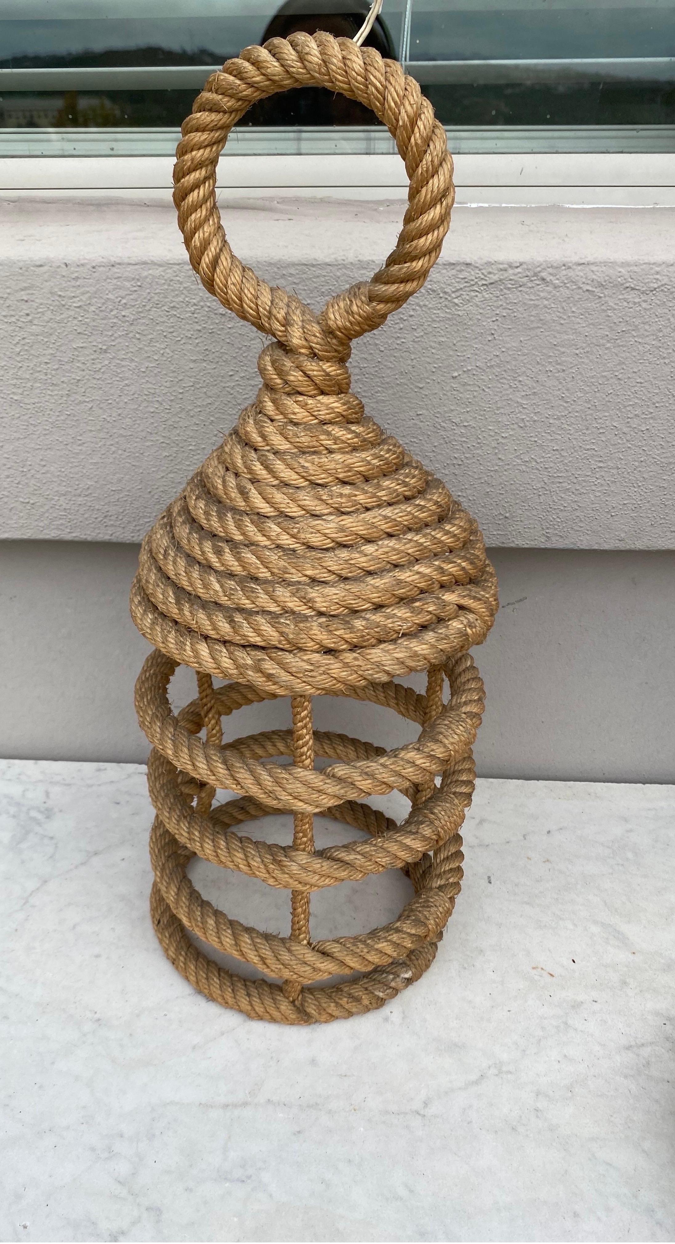 Mid-Century Modern Mid-Century Rope Lantern Adrien Audoux & Frida Minet For Sale