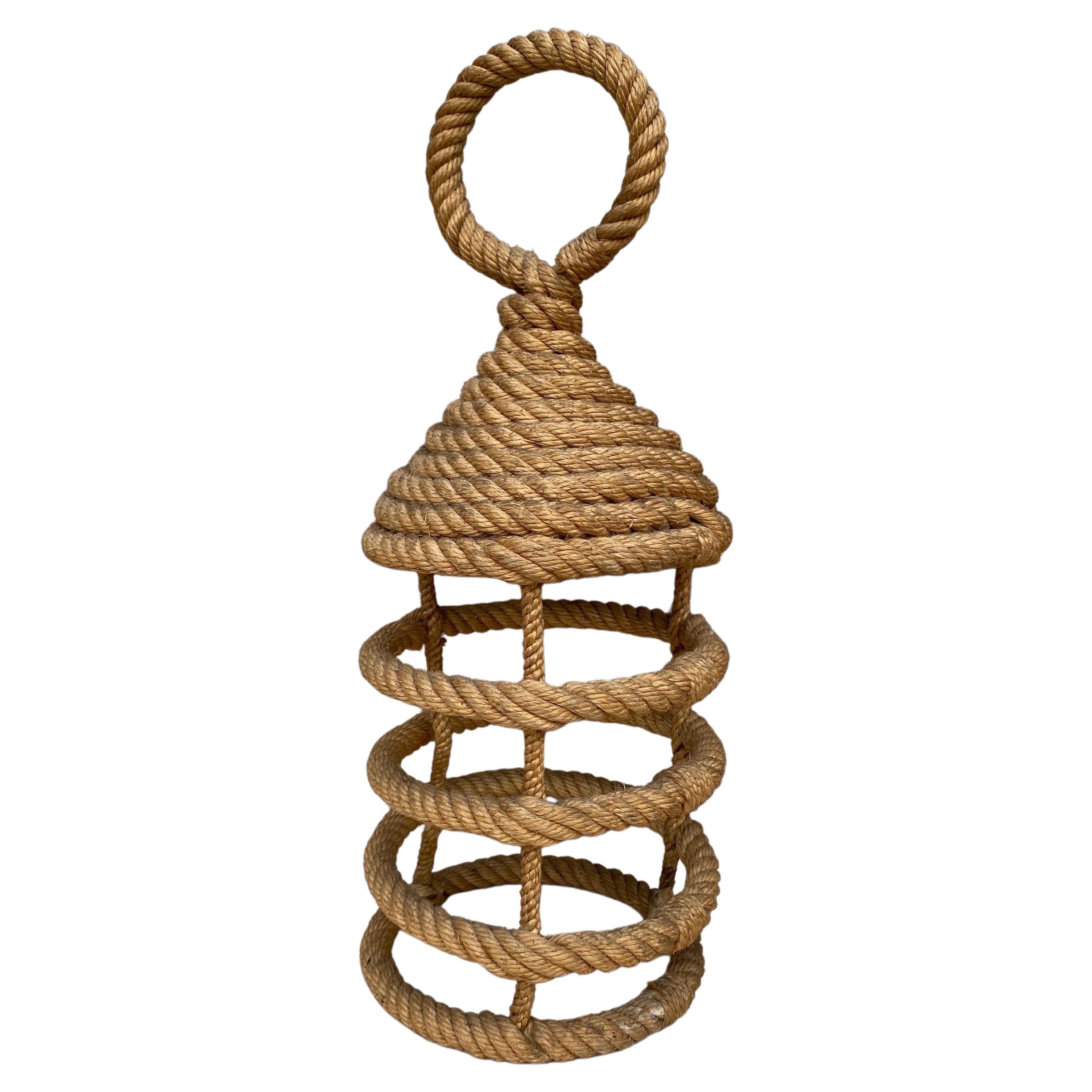 Mid-Century Rope Lantern Adrien Audoux & Frida Minet For Sale