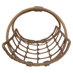 Vintage Mid-Century Rope Log Basket Adrien Audoux & Frida Minet