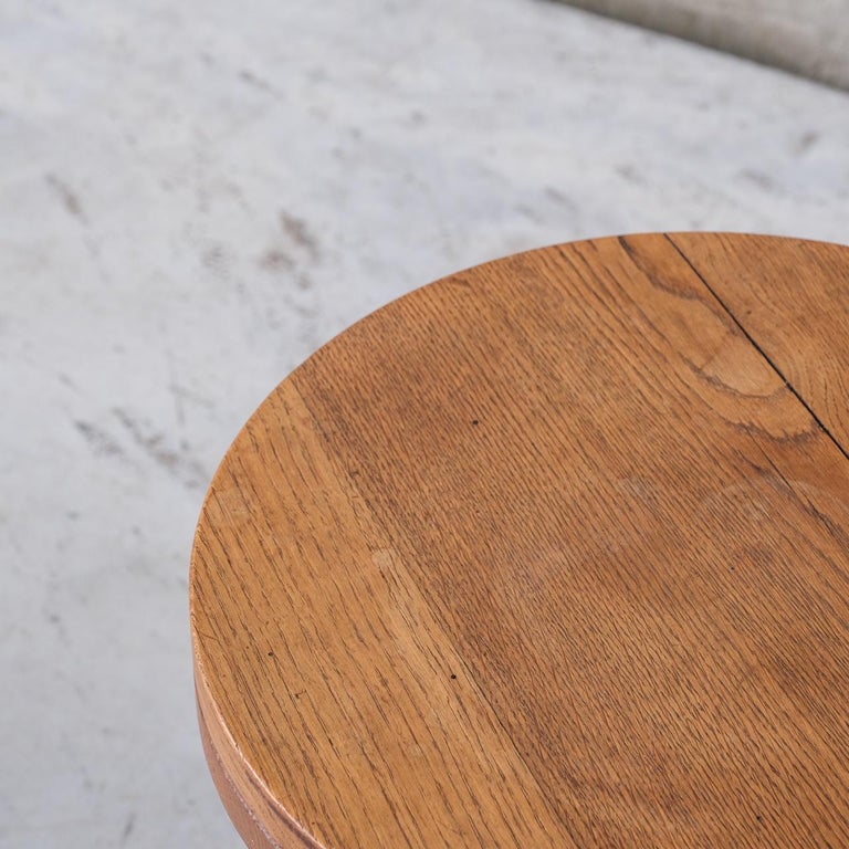 Midcentury Rope Oak French Stool or Side Table For Sale at 1stDibs