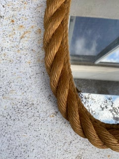 Mid-Century Rope Oval Mirror Adrien Audoux and Frida Minet