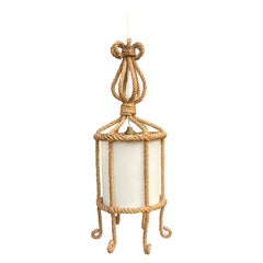Mid-Century Rope Pendant Adrien Audoux & Frida Minet