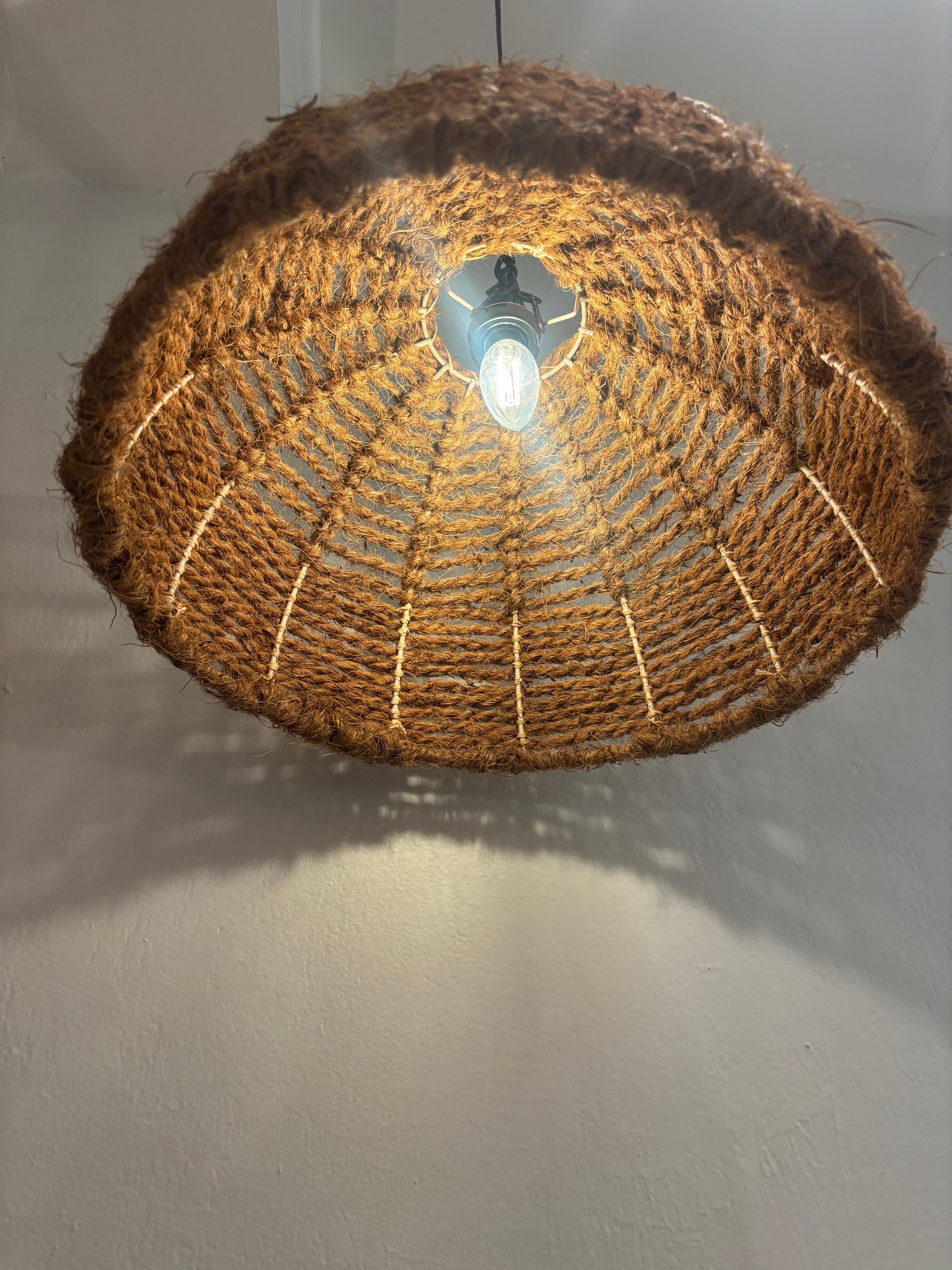 Unique large rope pendant in very good condition from France circa 1970s