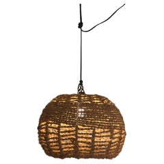 Mid Century Rope Pendant, France 1970s