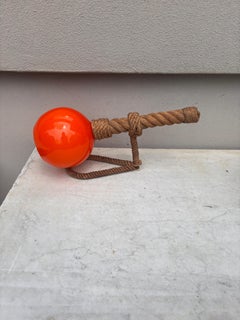 Applique en corde du milieu du siècle Adrien Audoux et Frida Minet