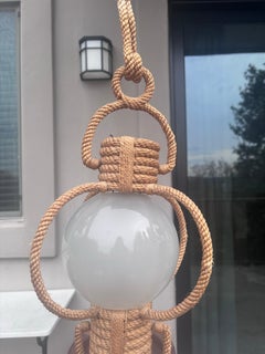 Mid-Century Rope Sphere Chandelier Adrien Audoux & Frida Minet
