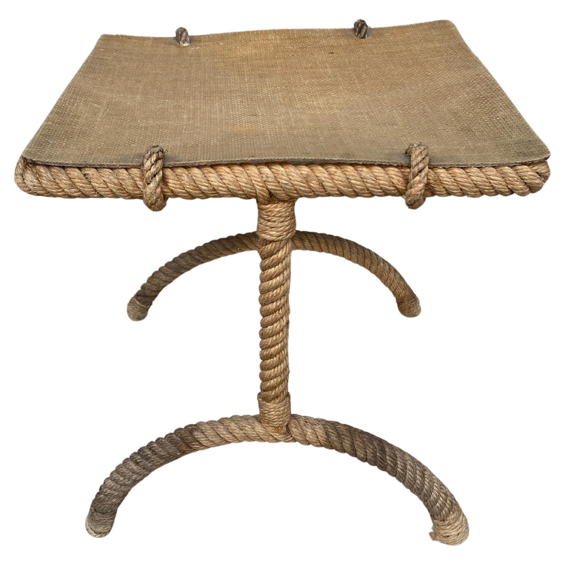 Français Table en corde du milieu du siècle Adrien Audoux et Frida Minet en vente