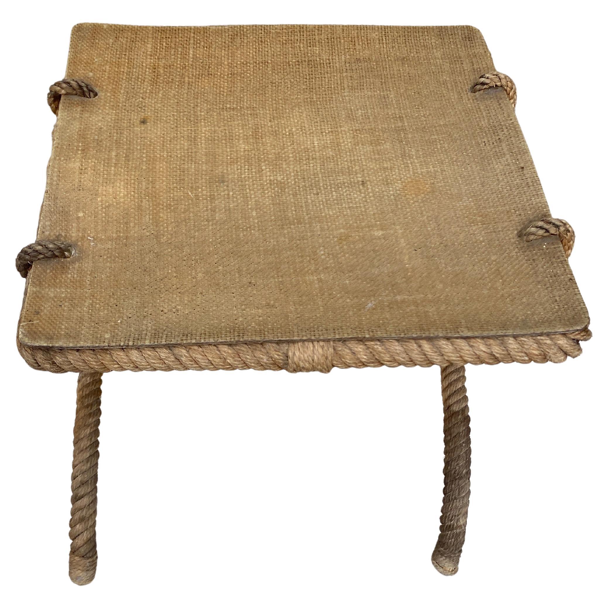 Table en corde du milieu du siècle Adrien Audoux et Frida Minet Bon état - En vente à Austin, TX