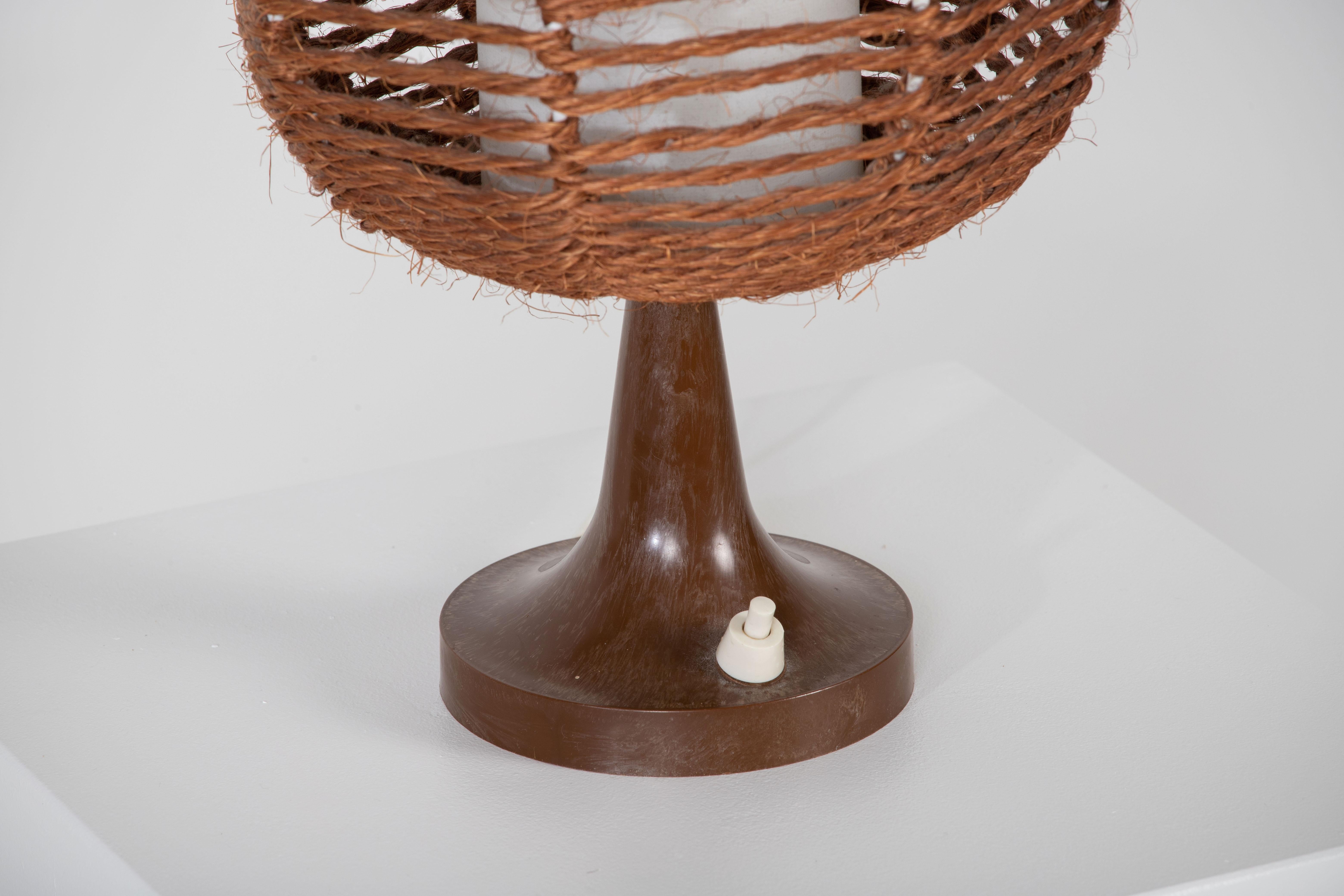 Late 20th Century Mid-Century Rope Table Lamp, 1970, France, a Pair For Sale