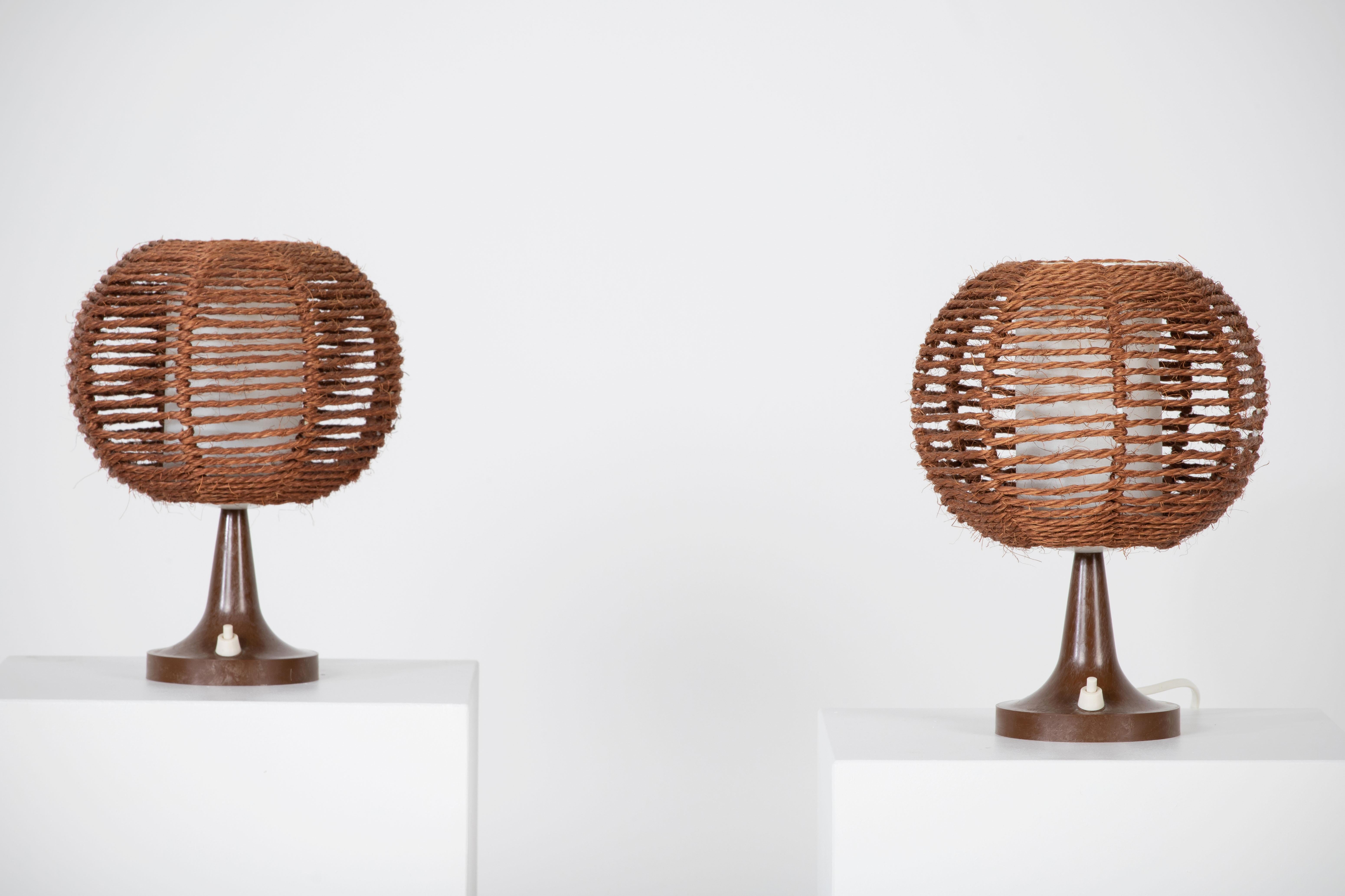 Mid-Century Rope Table Lamp, 1970, France, a Pair For Sale 2