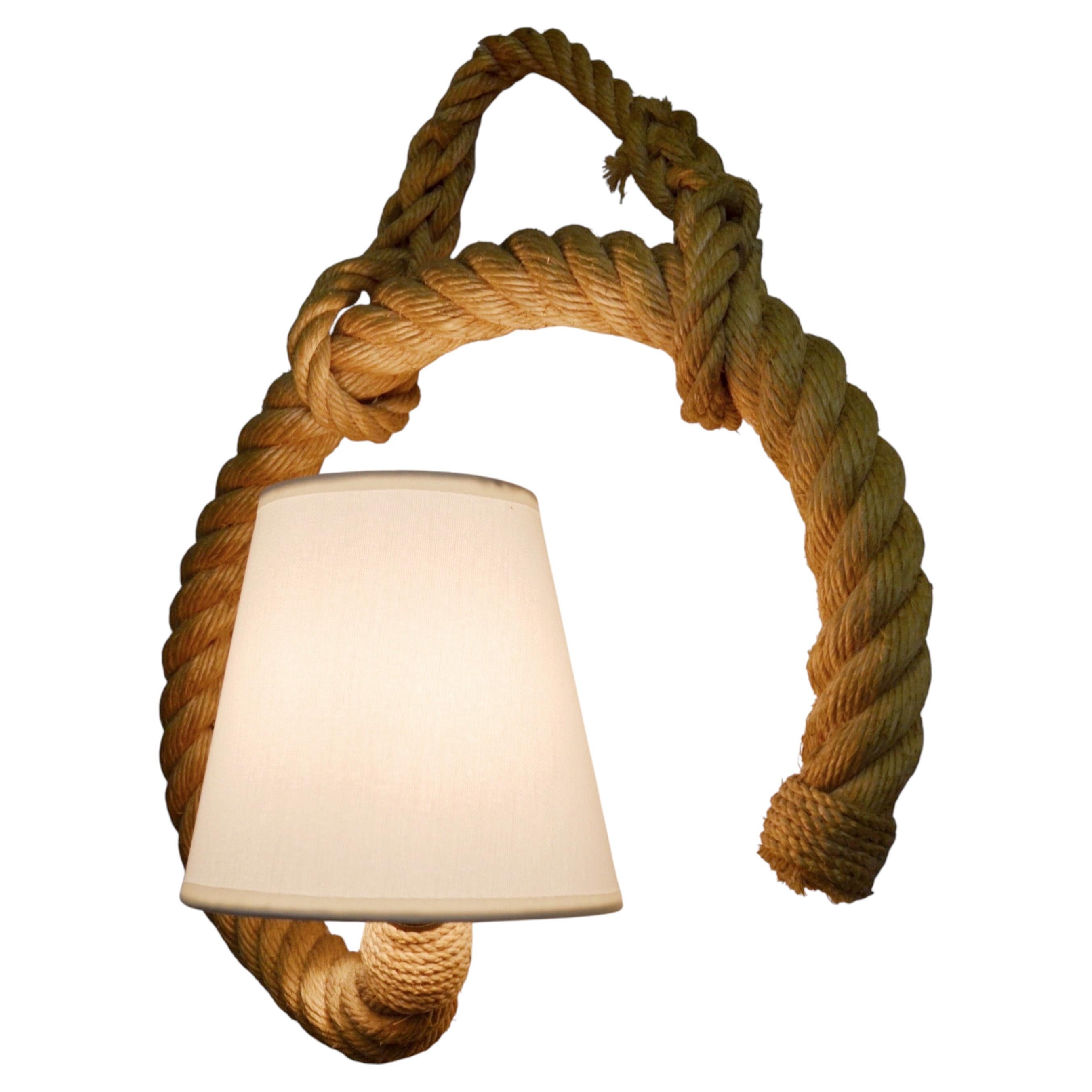 Mid-Century Rope Wall Sconce by Adrien Audoux & Frida Minet, 1950s