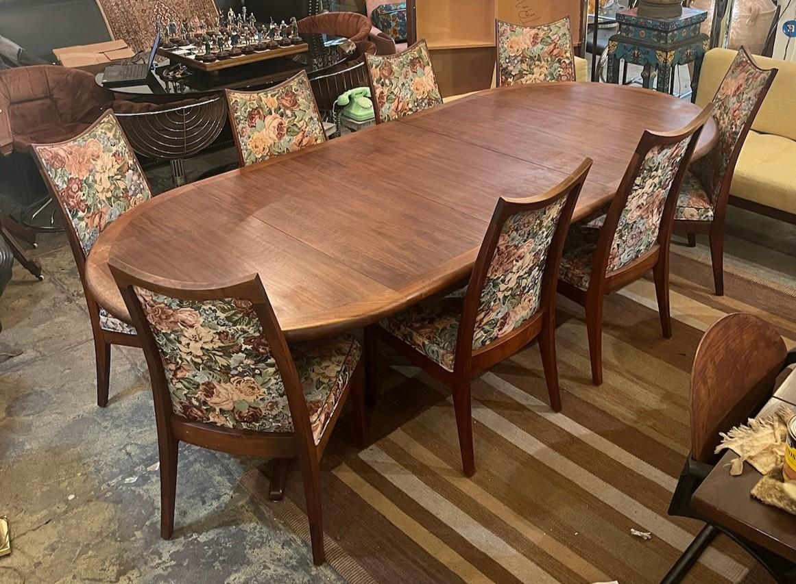 Mid-20th Century Mid Century Rosewood Dinning Table with Eight Chairs By Glen Of California