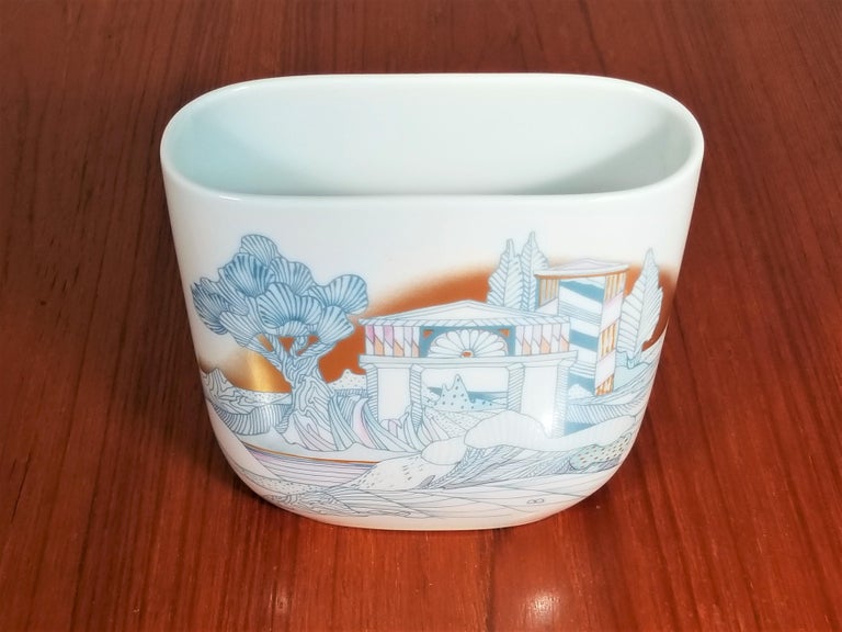 Rosenthal, Vase Germany Porcelain Mid Century 1970s Asian Inspired For