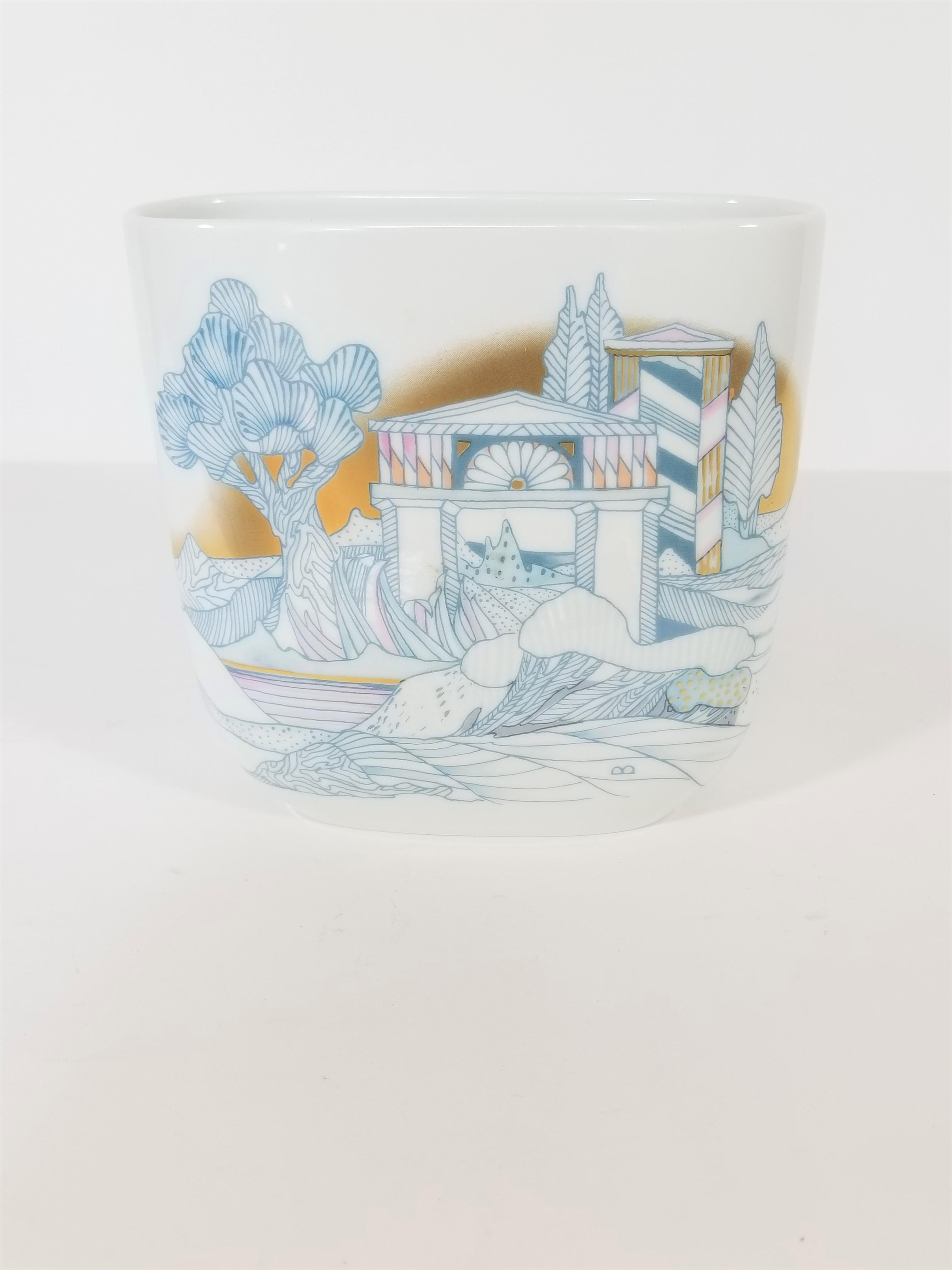  Rosenthal, Vase Germany Porcelain Mid Century 1970s Asian Inspired  5