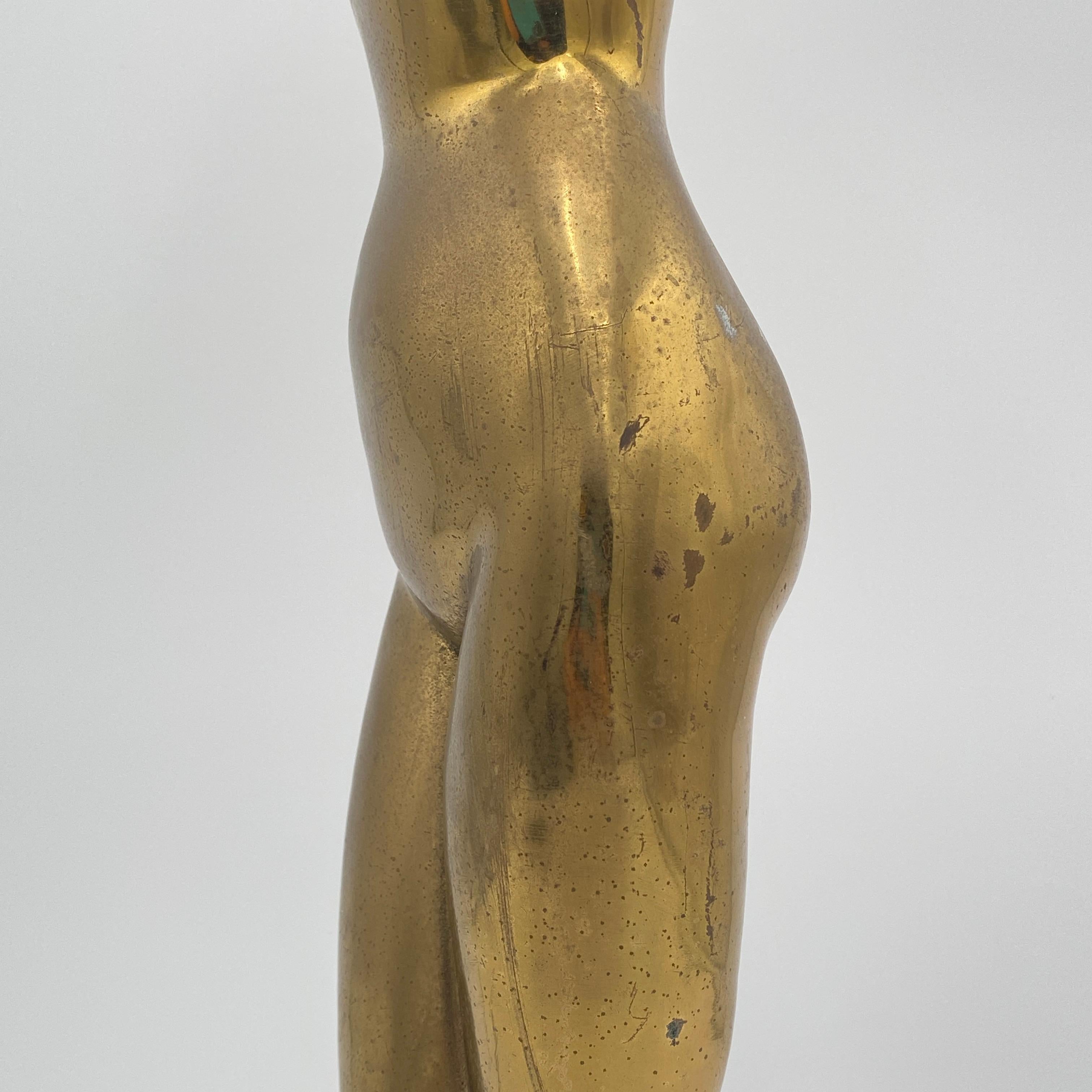 Ottone Mid Century Rosenthal Netter Brass Nude Sculpture 1960s in vendita