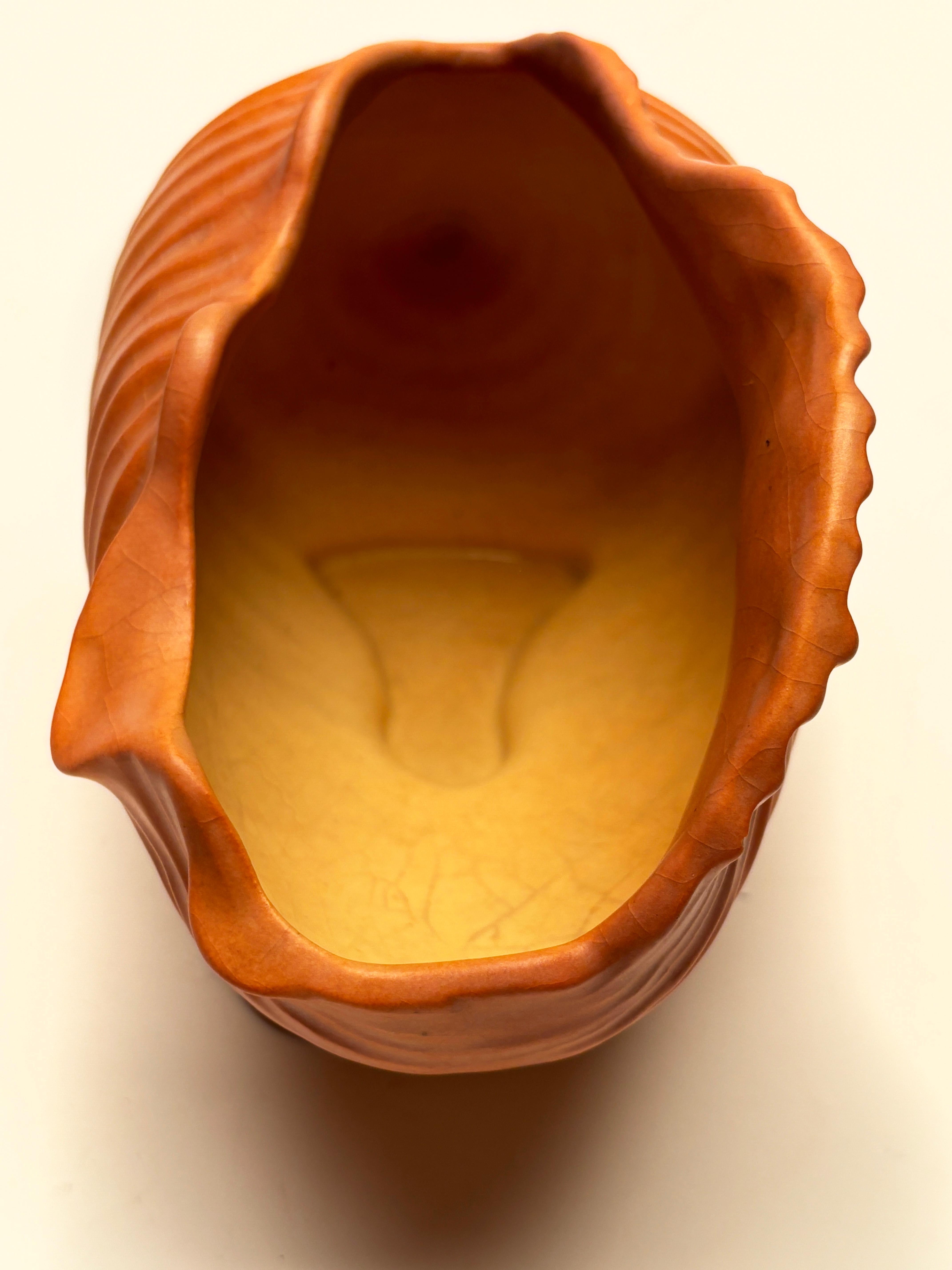 Mid Century Roseville Pottery Terra Cotta Conch Shell RARE 4