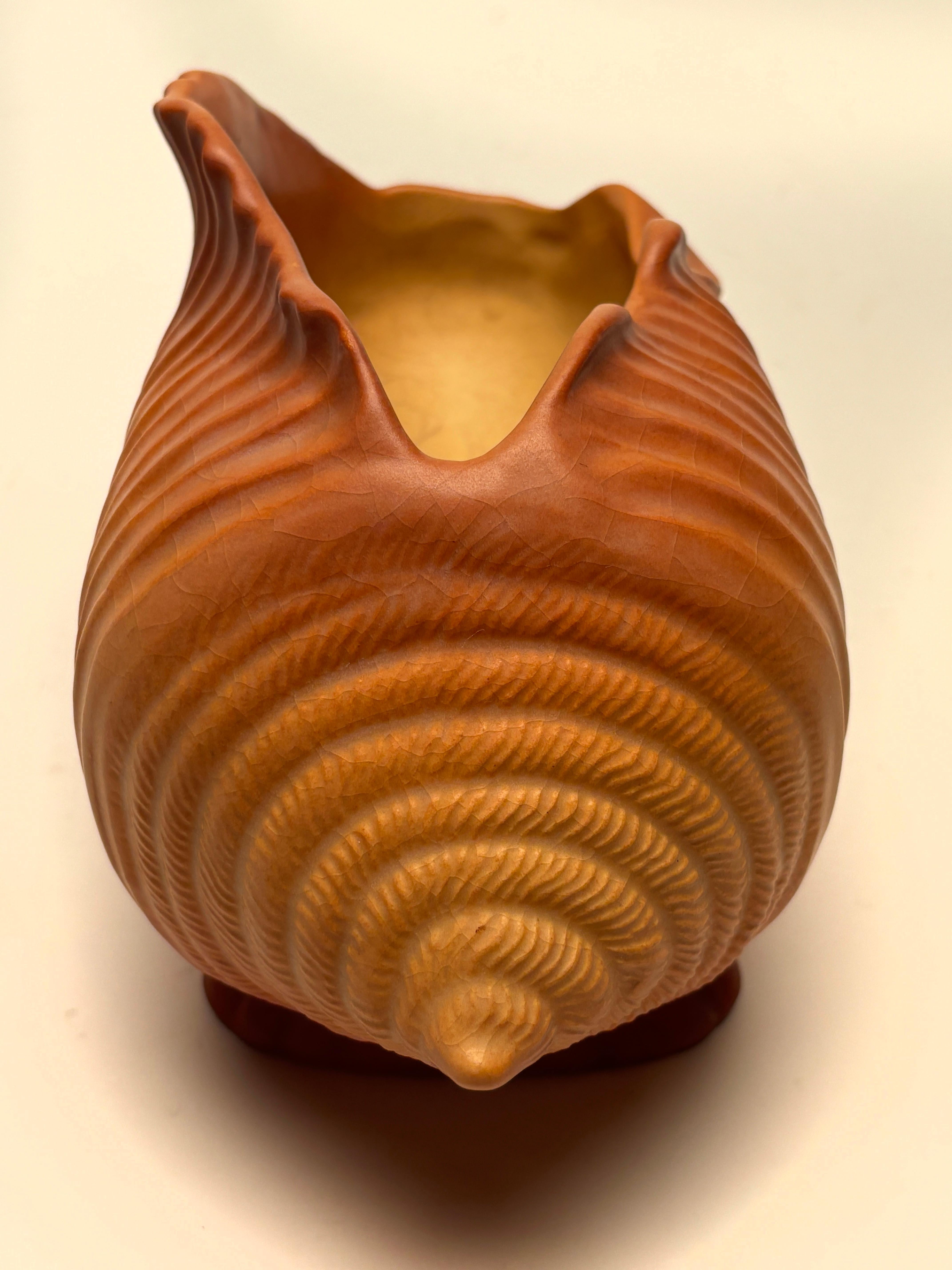 Mid Century Roseville Pottery Terra Cotta Conch Shell RARE 8