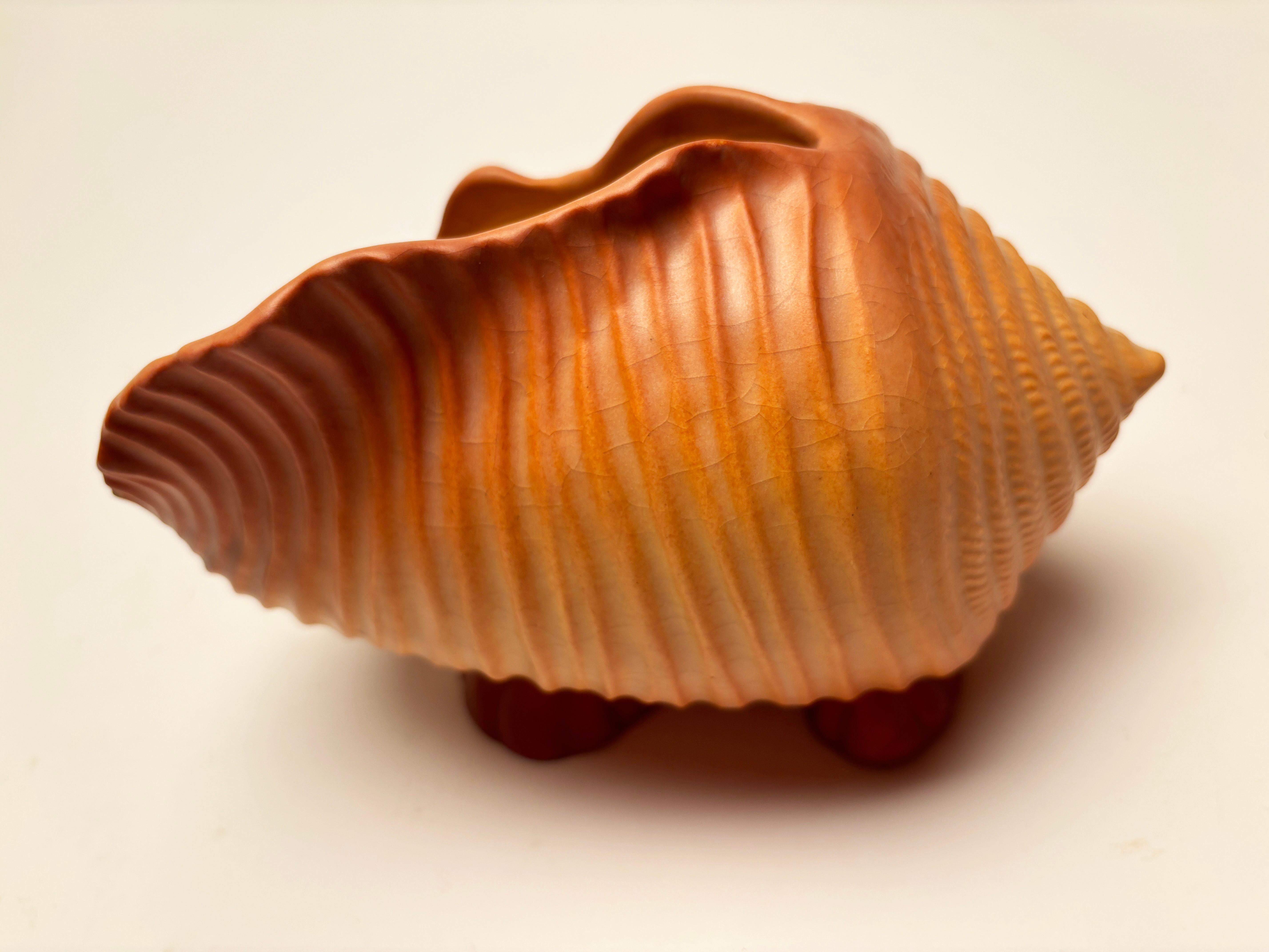 Mid Century Roseville Pottery Terra Cotta Conch Shell RARE 11