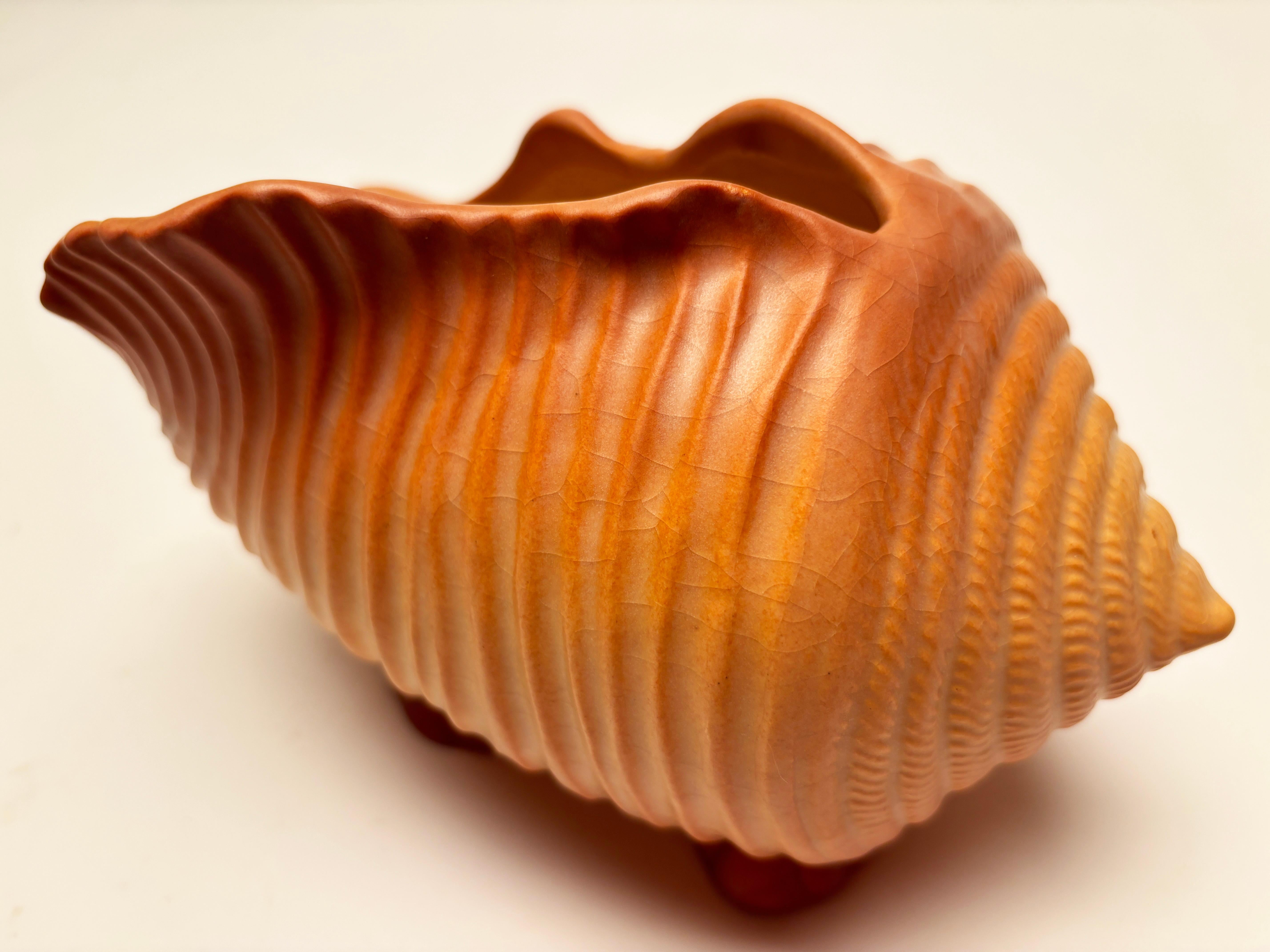 Mid Century Roseville Pottery Terra Cotta Conch Shell RARE 12