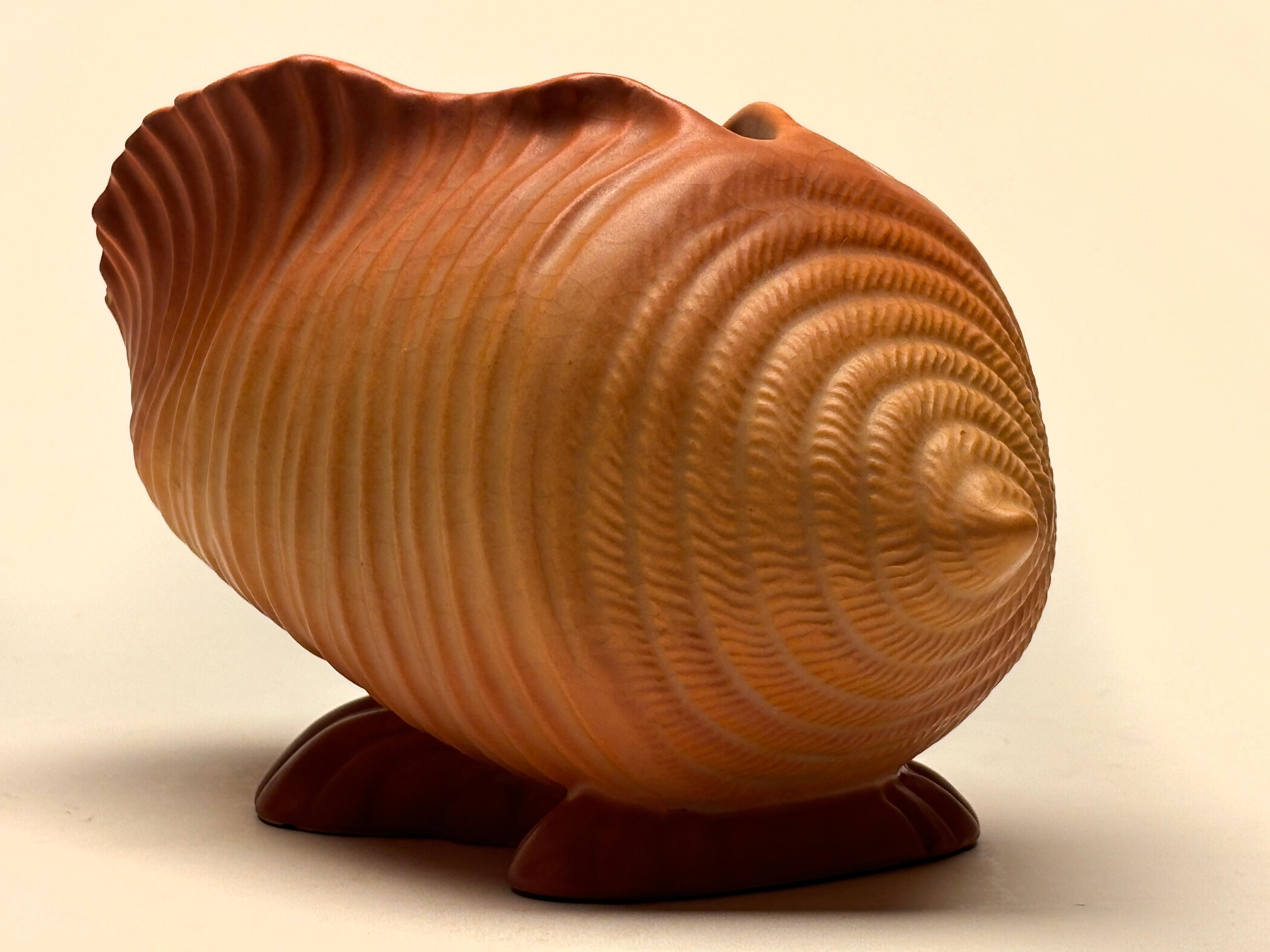 American Mid Century Roseville Pottery Terra Cotta Conch Shell RARE