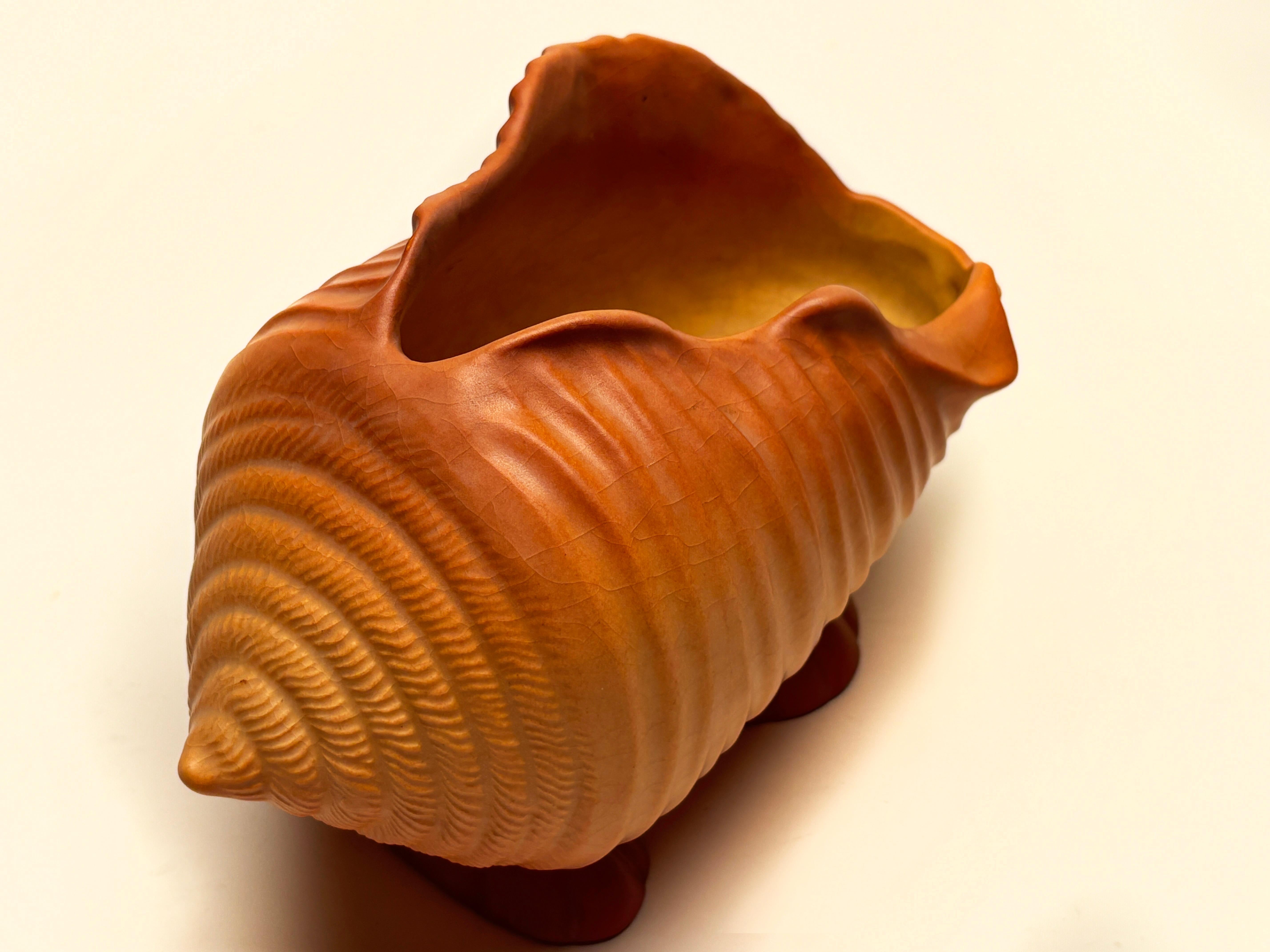 Mid Century Roseville Pottery Terra Cotta Conch Shell RARE 2