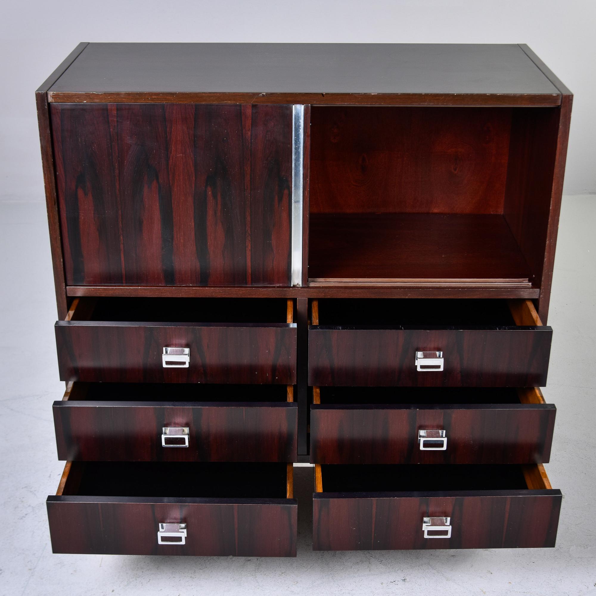 Italian Mid Century Rosewood and Chrome Cabinet by Mim of Italy For Sale