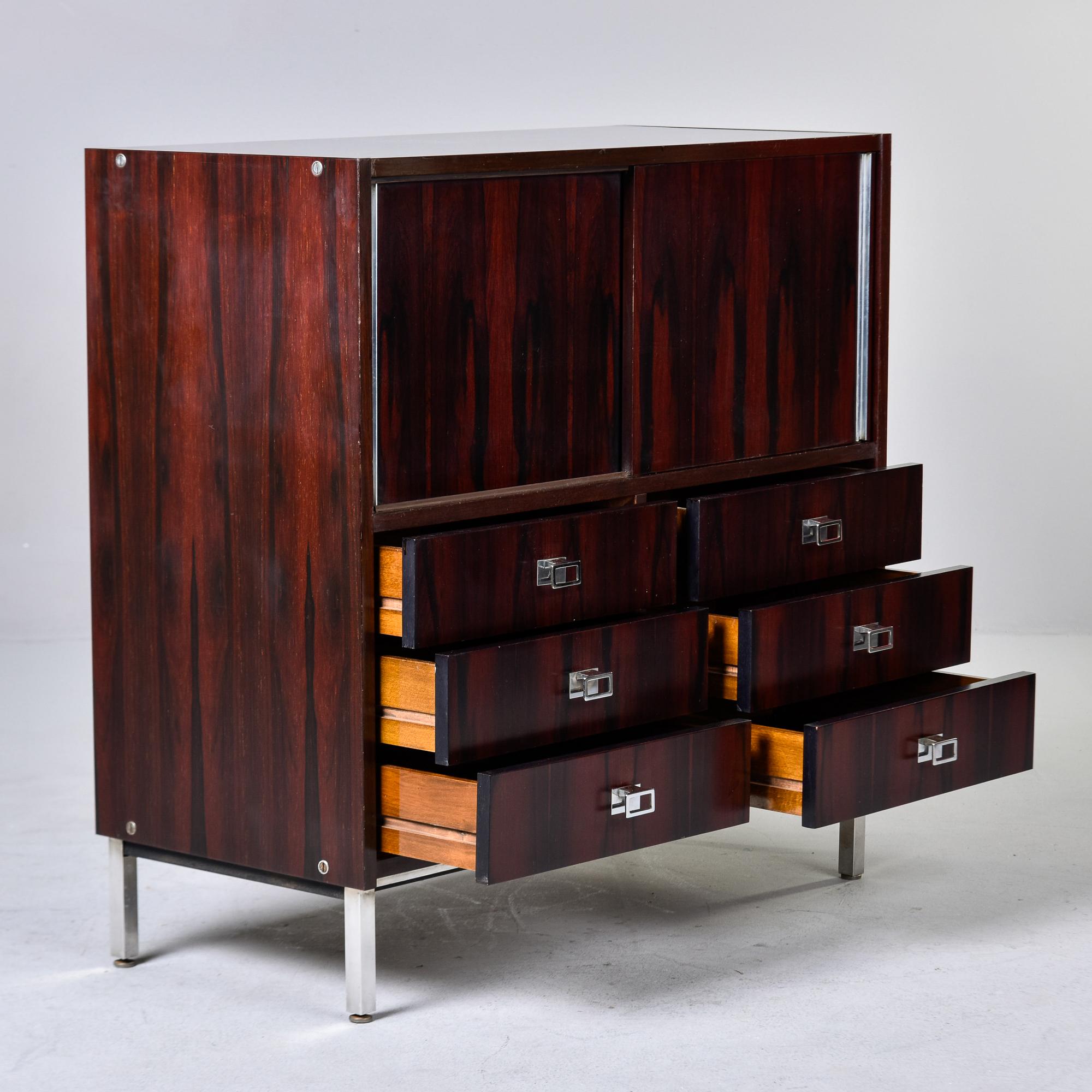 Mid Century Rosewood and Chrome Cabinet by Mim of Italy For Sale 3