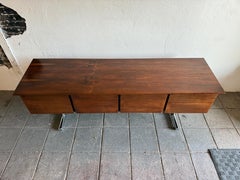 Mid century rosewood and chrome floating credenza 2 door 3 drawer