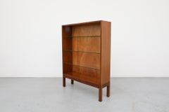 Mid-Century Rosewood and Glass Bookcase with Adjustable Shelves, 1960s
