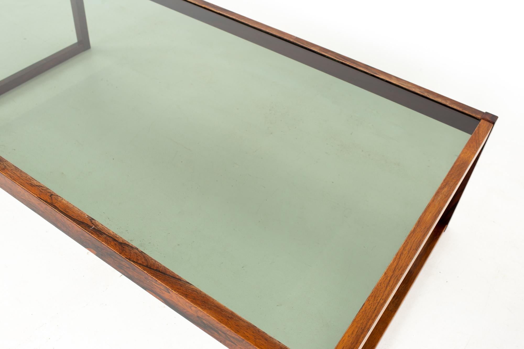 Midcentury Rosewood and Glass Coffee Table 1