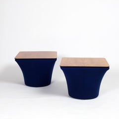 Mid-Century Rosewood and Kvadrat Side Tables, 1960s, Set of Two