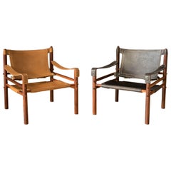 Mid Century Rosewood and Leather Sirocco Safari Lounge Chair by Arne Norell