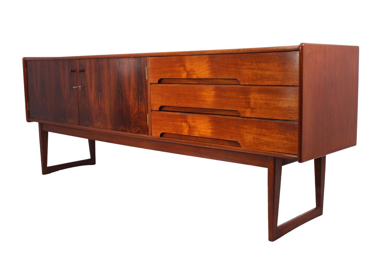 Midcentury Rosewood and Teak Sideboard by Younger 1